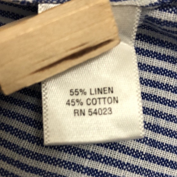 Banana Republic Striped Button Down Linen/Cotton Shirt - Picture 7 of 8